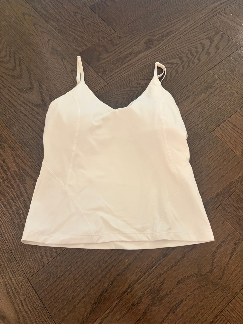 LuluLemon Women's wjige V-Neck Spaghetti Strap adjustable Tank/sprtd bra worn 1X